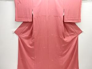 花菱模様織り出し一つ紋色無地着物